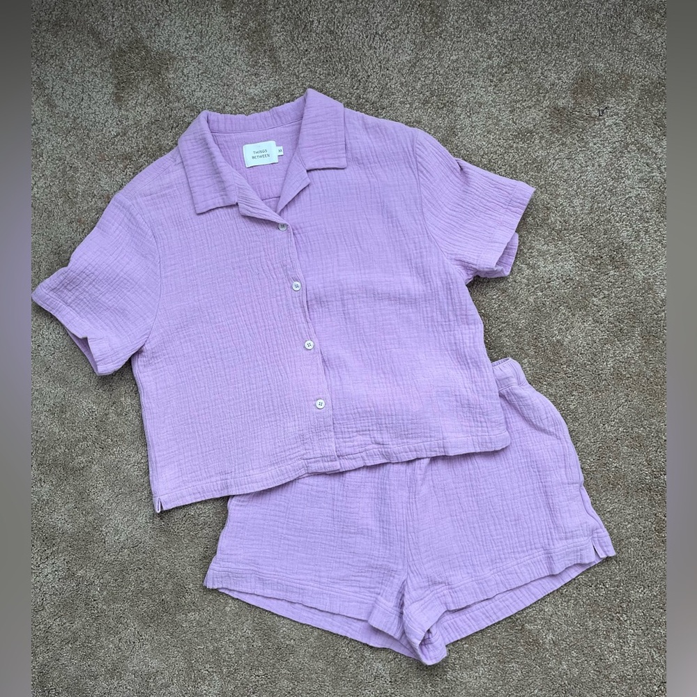 Lilac Short Sleeve Pajama Set